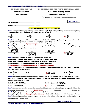 Đề thi Trung học Phổ thông Quốc gia môn Vật l