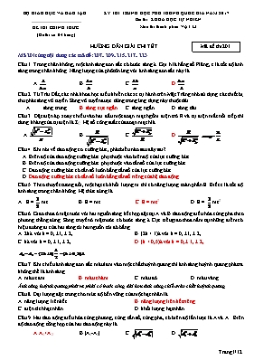 Đề thi Trung học Phổ thông Quốc gia môn Vật lý năm 2017 - Mã đề 201 (Có đáp án)