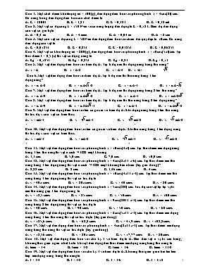 Đề trắc nghiệm Dao động điều hòa