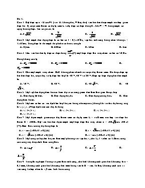 Đề trắc nghiệm luyện thi Đại học môn Vật lý