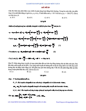 Giải các câu khó đề thi THPT Quốc gia môn Vật