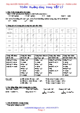 Lý thuyết và bài tập chương Dao động cơ
