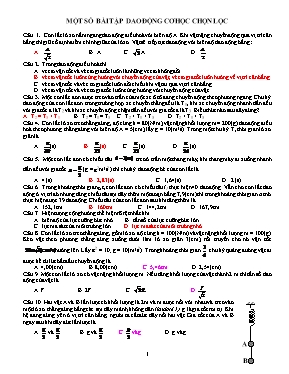 Một số bài tập Dao động cơ học chọn lọc