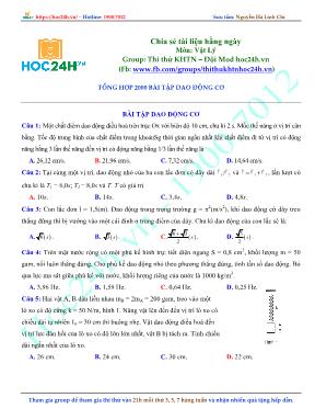 Tổng hợp 2000 bài tập dao động cơ - Nguyễn Hà Linh Chi Tổng hợp 2000 bài tập dao động cơ - Nguyễn Hà Linh Chi