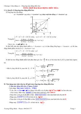 Tổng hợp hai dao động điều hòa - Trương Hồng Minh Tổng hợp hai dao động điều hòa - Trương Hồng Minh