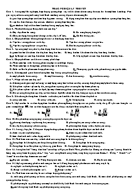 Trắc nghiệm lý thuyết ôn thi THPT Quốc gia mô