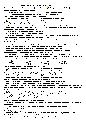 Trắc nghiệm lý thuyết tổng hợp Vật lý 12