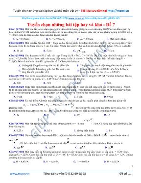 Tuyển chọn những bài tập Vật lý 12 hay và khó