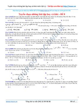 Tuyển chọn những bài tập Vật lý 12 hay và khó