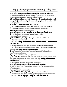 13 Quy tắc trọng âm của từ trong Tiếng Anh