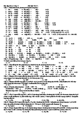 135 Bài tập Hóa vô cơ