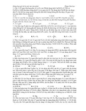 20 Câu trắc nghiệm Hóa vô cơ khó