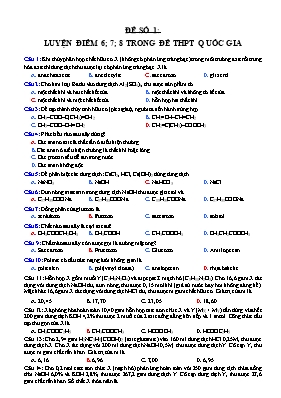 20 Đề luyện thi THPT Quốc gia môn Hóa học