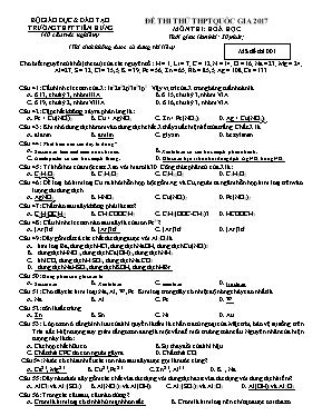 24 Đề thi thử THPT Quốc gia môn Hóa học năm 2017 - Trường THPT Tiên Hưng