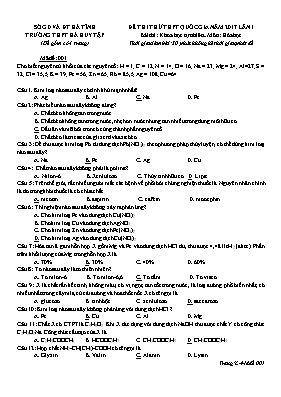 3 Đề thi thử THPT Quốc gia lần 1 môn Hóa học 