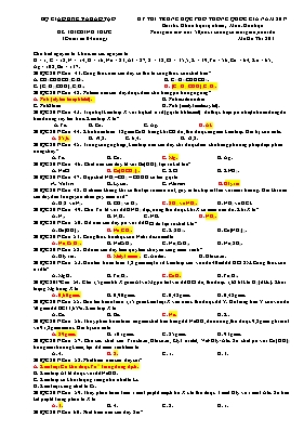 4 Đề thi THPT Quốc gia năm 2017 môn Hóa học (Kèm đáp án)