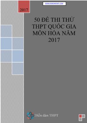 50 Đề thi thử THPT Quốc gia môn Hóa học năm 2