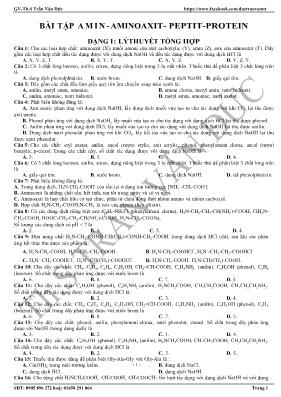 Bài tập Amin - Amino axit - Peptit - Protein 