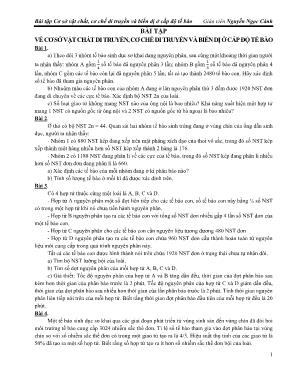Bài tập Cơ sở vật chất, cơ chế di truyền và b