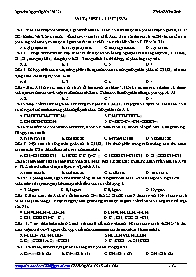 Bài tập Este - Lipit (Số 3)