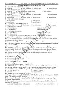 Bài tập rèn luyện chuyên đề Este - Nguyễn Hữu