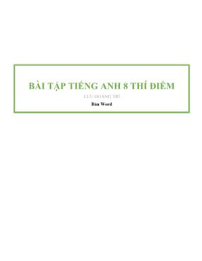 Bài tập Tiếng Anh 8 (Thí điểm) - Lưu Hoằng Tr