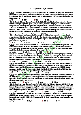 Bài tập tổng hợp Hóa vô cơ