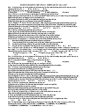 Bài tập trắc nghiệm Chương 1 môn Sinh học Lớp