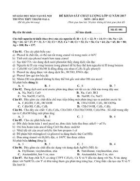 Bộ đề khảo sát chất lượng môn Hóa học Lớp 12 