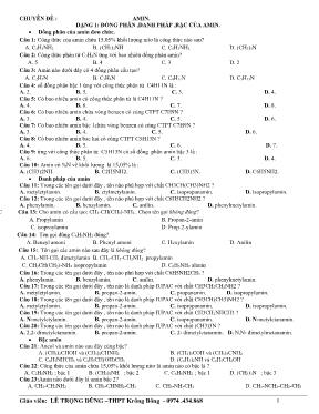 Các dạng bài tập Amin