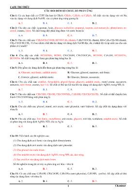 Câu hỏi đếm số chất, số phản ứng - Hóa học 12