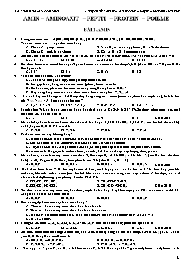 Chuyên đề Amin, Aminoaxit, Peptit, Protein, P