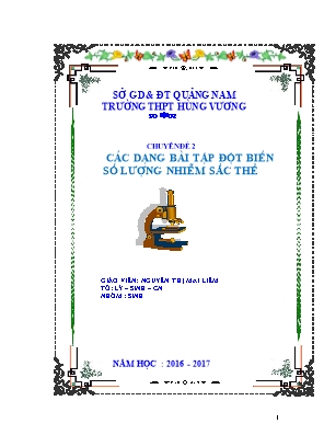 Chuyên đề Các dạng bài tập đột biến số lượng 