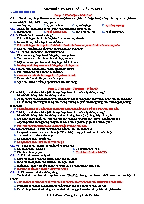 Chuyên đề luyện thi THPT Quốc gia môn Hóa học - Chuyên đề 4: Polime - Vật liệu polime