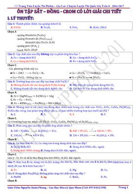 Chuyên đề luyện thi THPT Quốc gia môn Hóa học