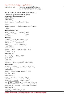 Chuyên đề Phương pháp trả lời nhanh câu hỏi về thí nghiệm hóa học - Nguyễn Minh Tuấn