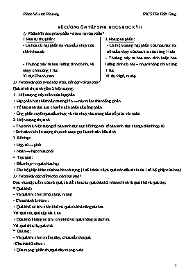 Đề cương ôn tập học kỳ II môn Sinh học 6