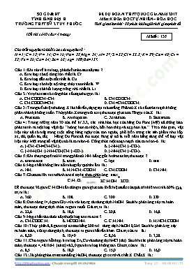 Đề dự đoán THPT Quốc gia môn Hóa học năm 2017 - Mã đề 135 - Trường THPT Số 2 Tuy Phước (Có đáp án)