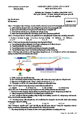 Đề khảo sát chất lượng môn Sinh học Lớp 12 - 