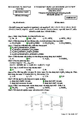 Đề khảo sát năng lực học sinh Lớp 12 THPT môn
