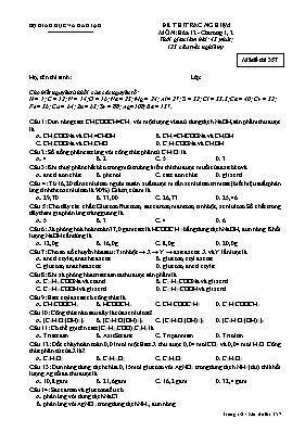 Đề kiểm tra Chương 1, 2 môn Hóa học Lớp 12 - Mã đề 357