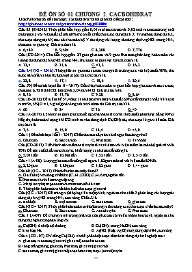 Đề kiểm tra Chương 2 môn Hóa học 12