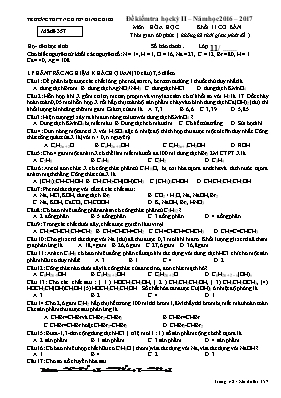 Đề kiểm tra học kì II môn Hóa học Lớp 11 (Cơ 