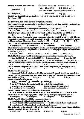 Đề kiểm tra học kì II môn Hóa học Lớp 11 (Cơ 
