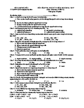 Đề kiểm tra học kỳ II môn Hóa học Lớp 12 - Nă