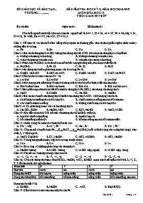 Đề kiểm tra học kỳ II môn Hóa học Lớp 12 - Nă