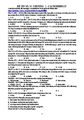 Đề ôn Chương 2 môn Hóa học 12