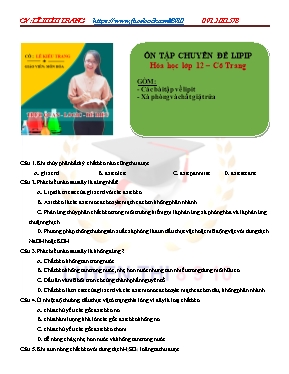 Đề ôn tập chuyên đề Lipit