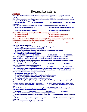 Đề ôn tập lý thuyết Hóa học 12
