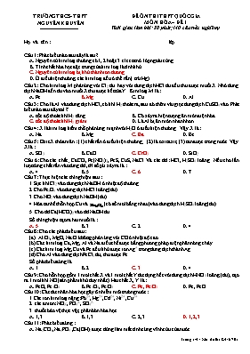 Đề ôn thi THPT Quốc gia môn Hóa học - Đề 1 - 